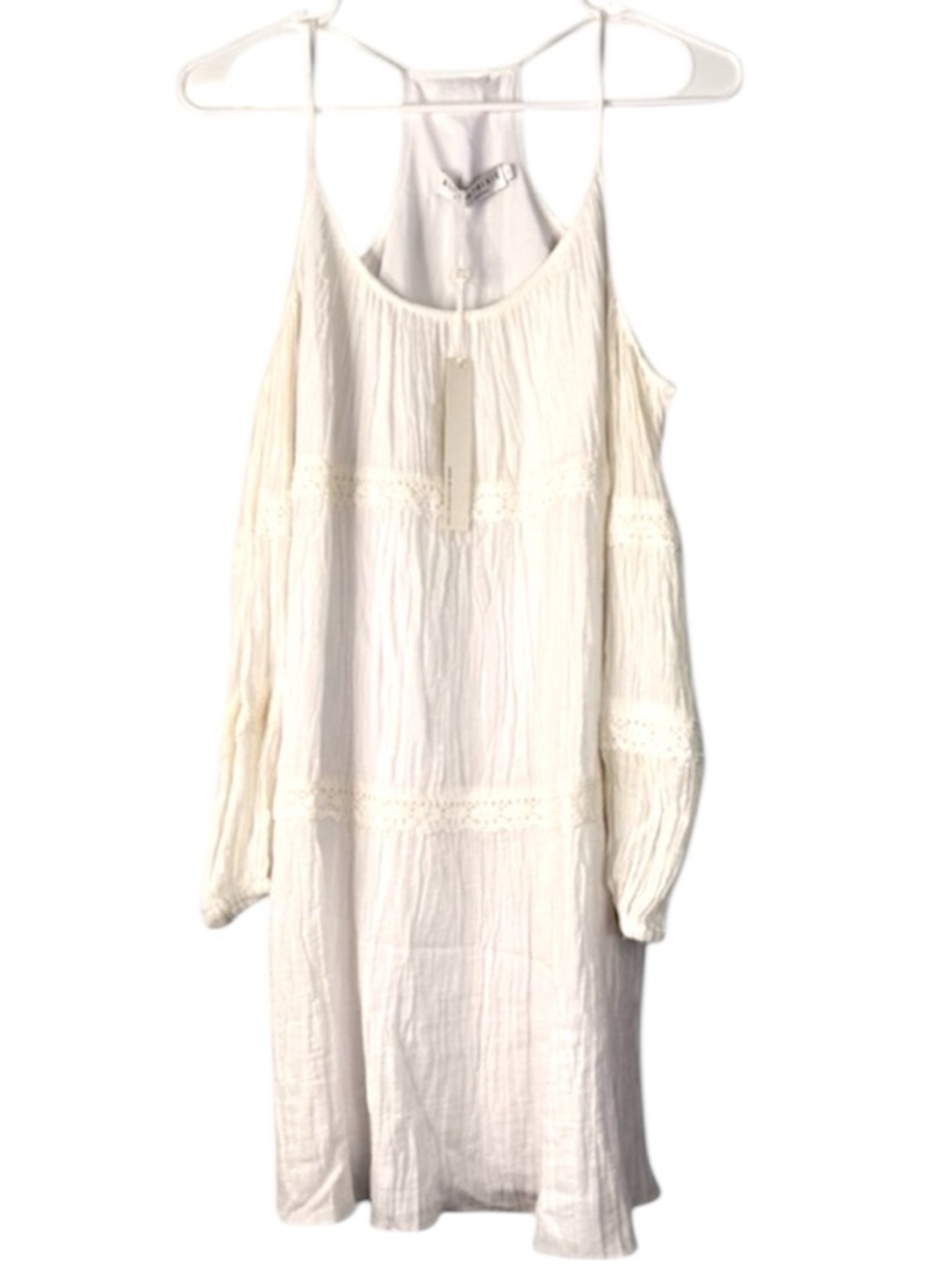 NWT Alice & Trixie White Off-the-Shoulder Boho Dress Lace Detail Size Small USA